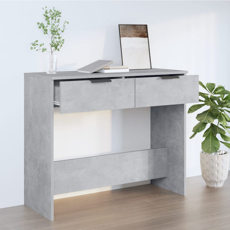 Wandtafel 90X36X75 Cm Bewerkt Hout Betongrijs