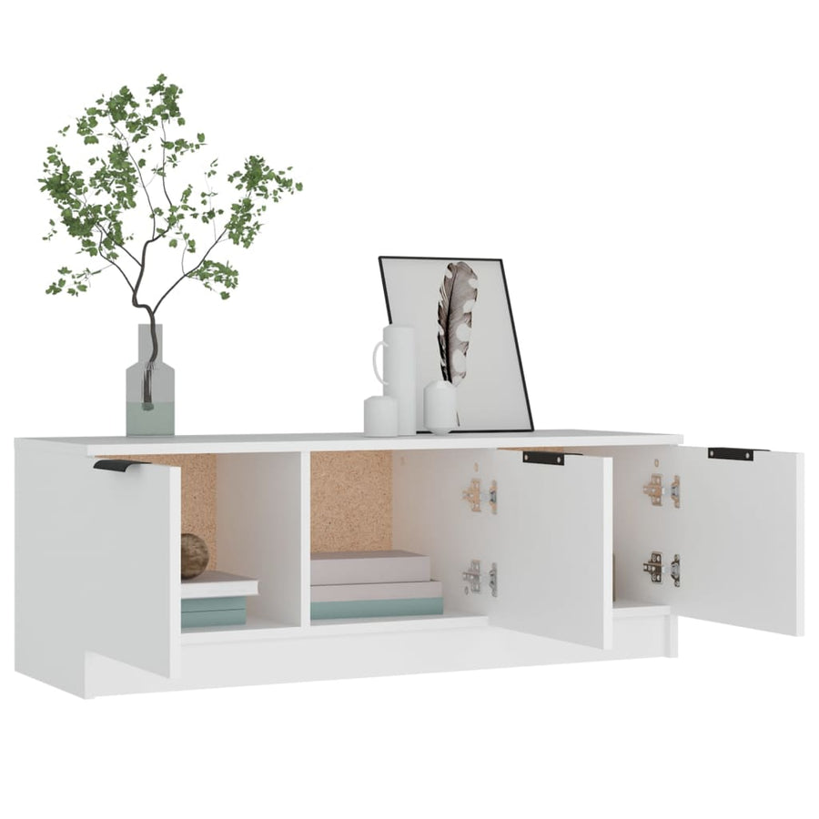 Tv-Meubel 02X35X36,5 Cm Bewerkt Hout Wit