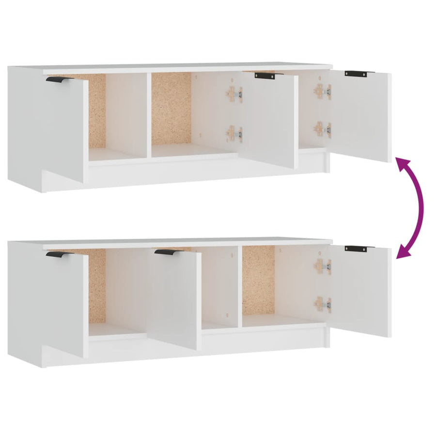 Tv-Meubel 02X35X36,5 Cm Bewerkt Hout Wit