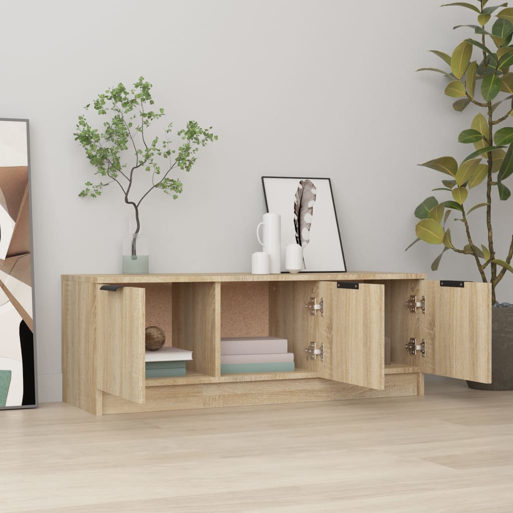 Tv-Meubel 02X35X36,5 Cm Bewerkt Hout Kleurig Sonoma eiken