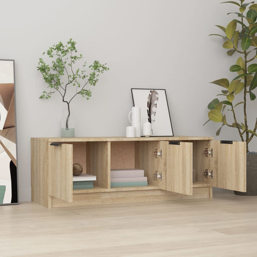 Tv-Meubel 02X35X36,5 Cm Bewerkt Hout Kleurig Sonoma eiken
