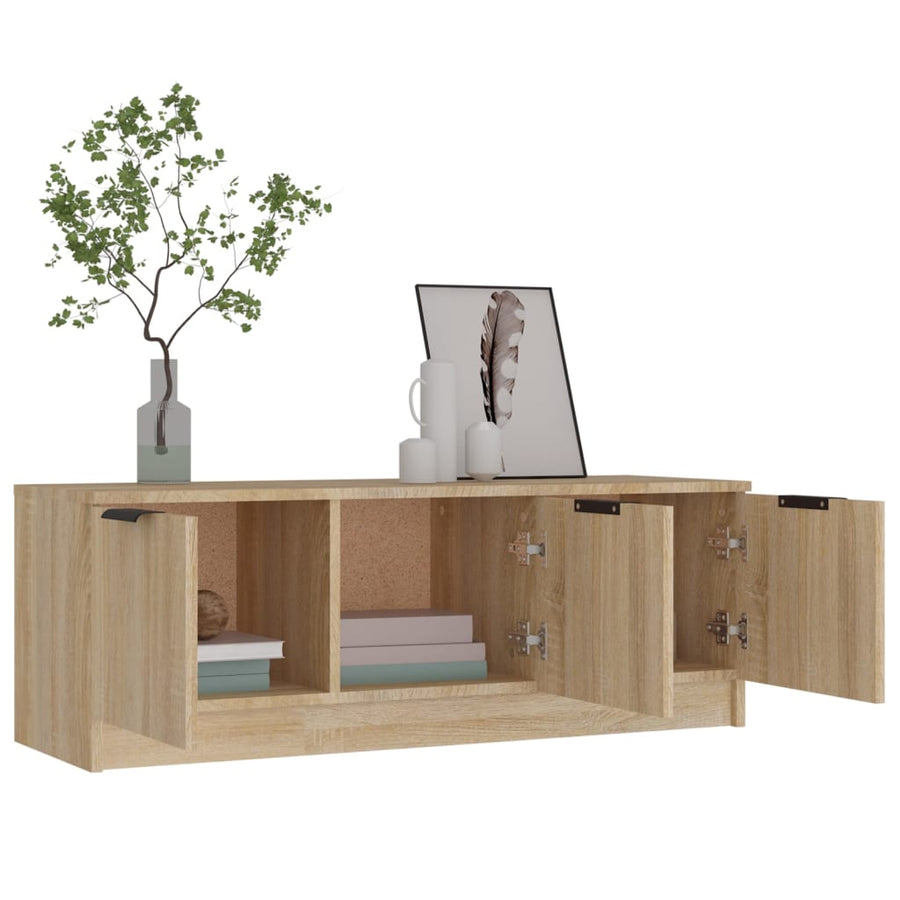 Tv-Meubel 02X35X36,5 Cm Bewerkt Hout Kleurig Sonoma eiken
