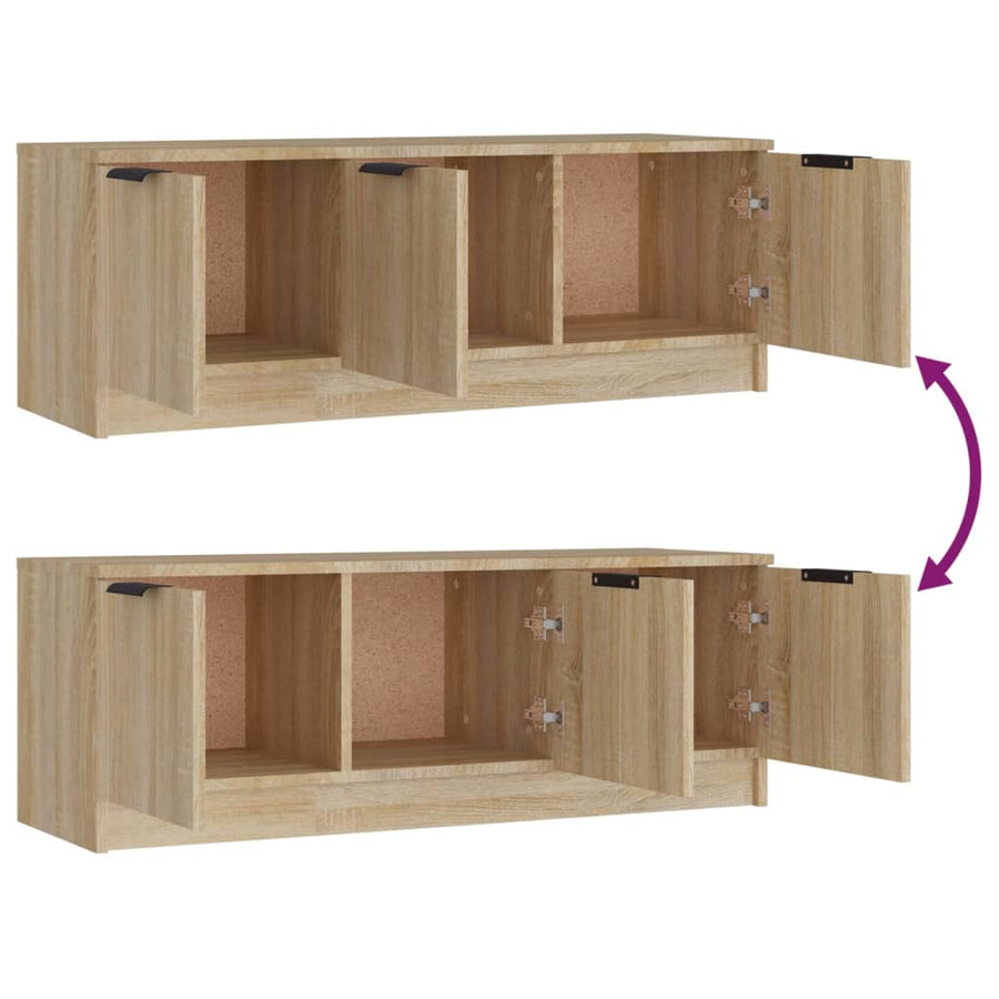 Tv-Meubel 02X35X36,5 Cm Bewerkt Hout Kleurig Sonoma eiken