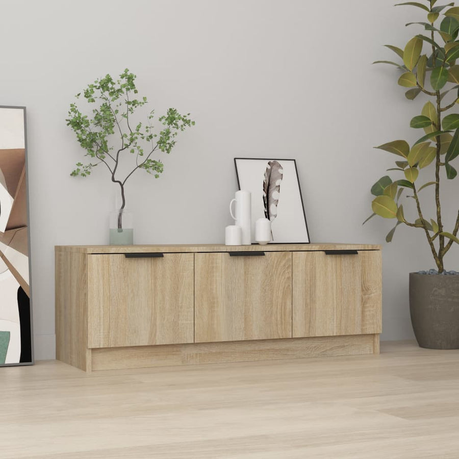 Tv-Meubel 02X35X36,5 Cm Bewerkt Hout Kleurig Sonoma eiken