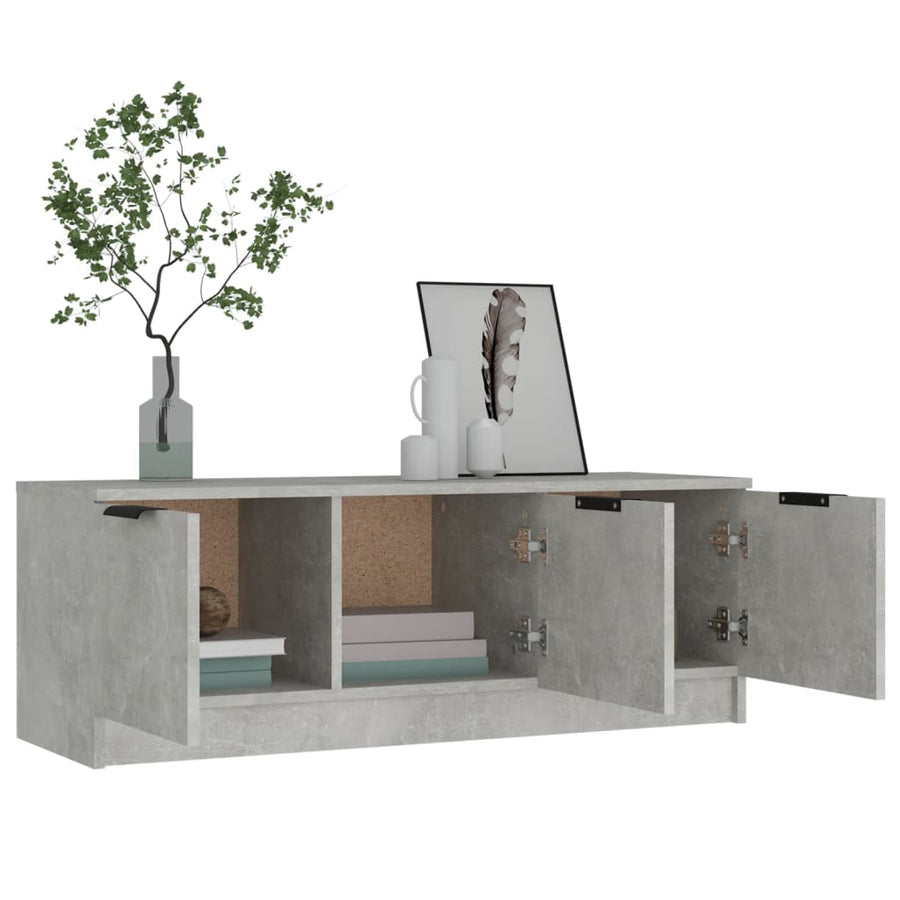 Tv-Meubel 02X35X36,5 Cm Bewerkt Hout Betongrijs