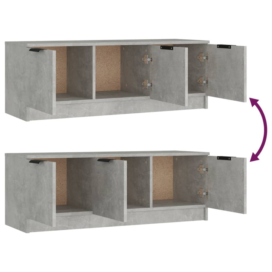 Tv-Meubel 02X35X36,5 Cm Bewerkt Hout Betongrijs