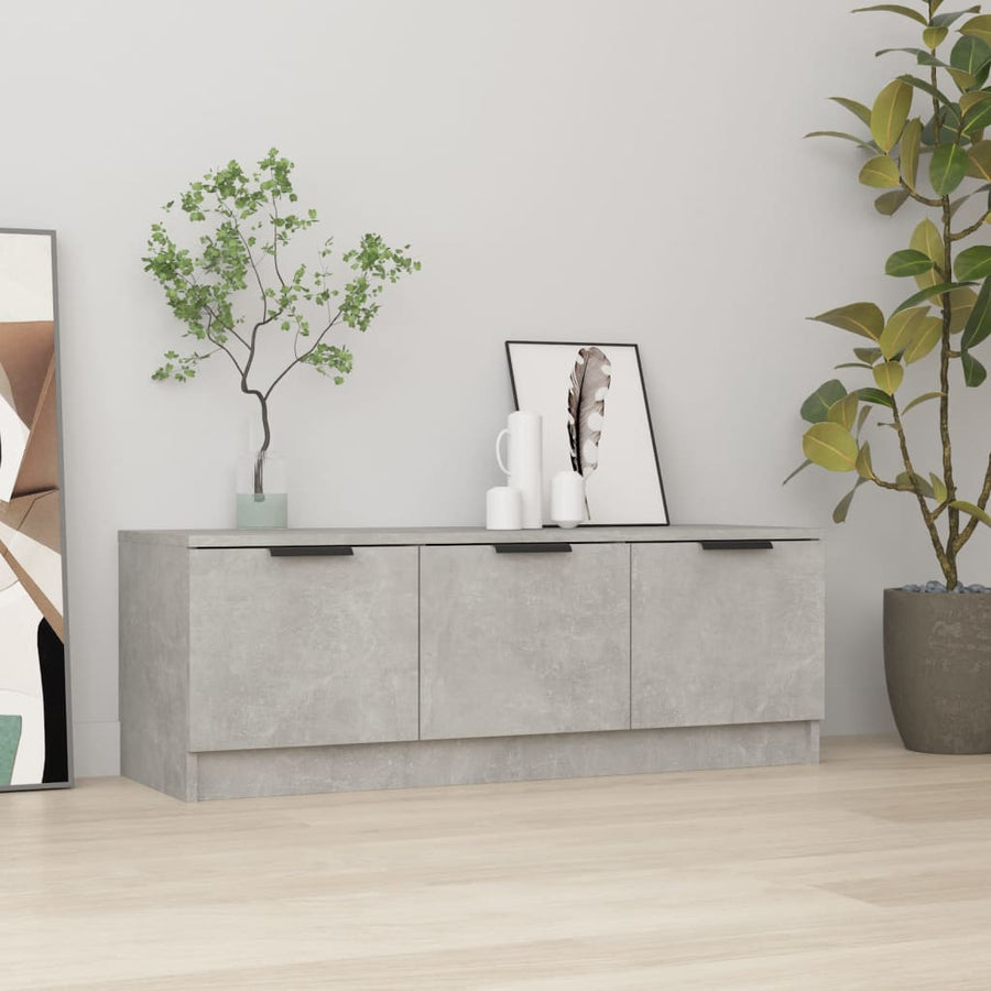 Tv-Meubel 02X35X36,5 Cm Bewerkt Hout Betongrijs