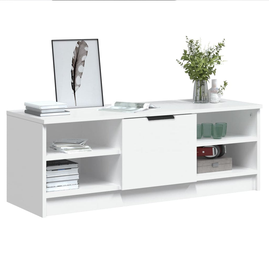 Tv-Meubel 02X35,5X36,5 Cm Bewerkt Hout Wit