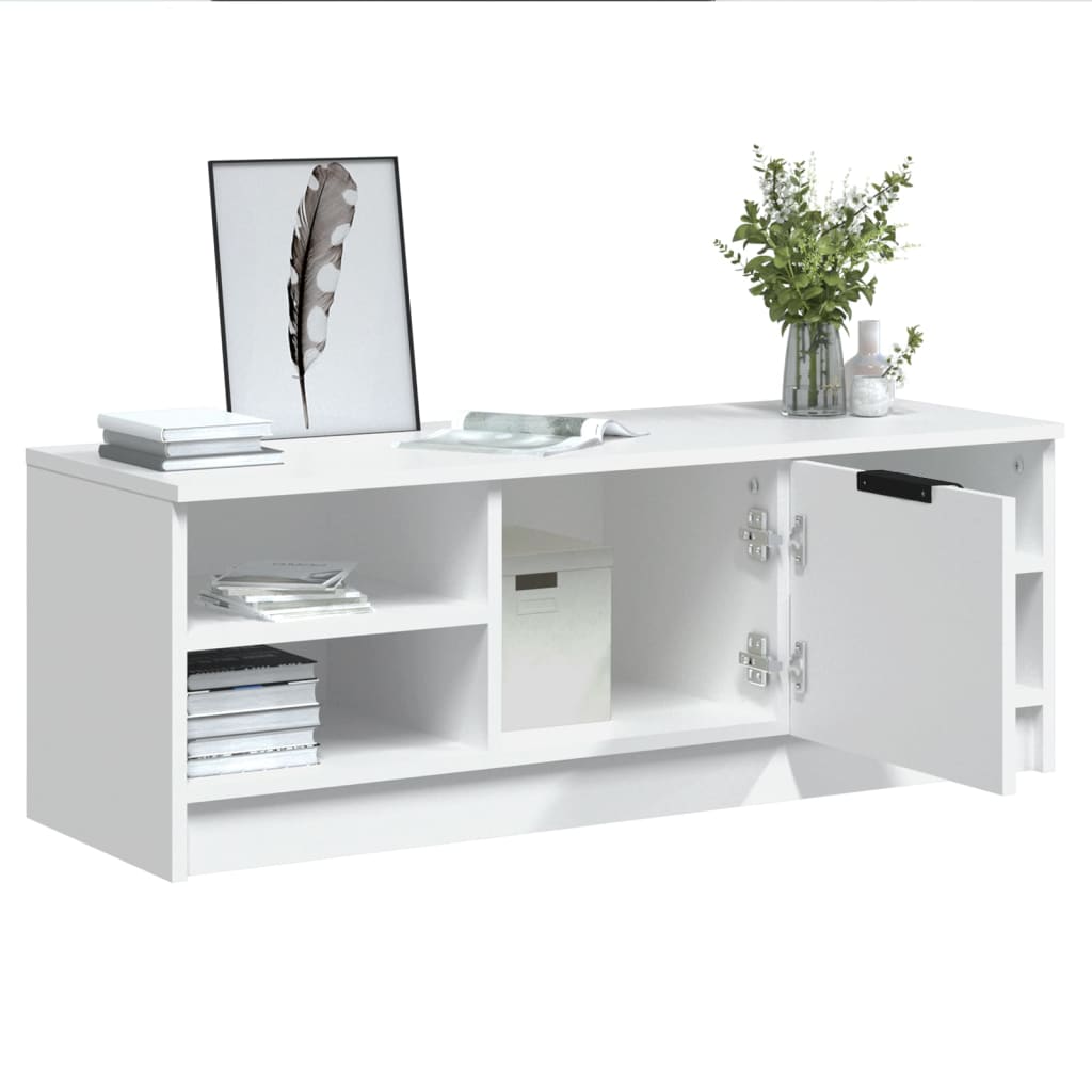 Tv-Meubel 02X35,5X36,5 Cm Bewerkt Hout Wit