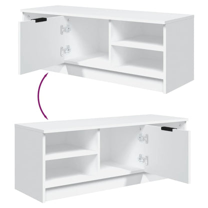 Tv-Meubel 02X35,5X36,5 Cm Bewerkt Hout Wit