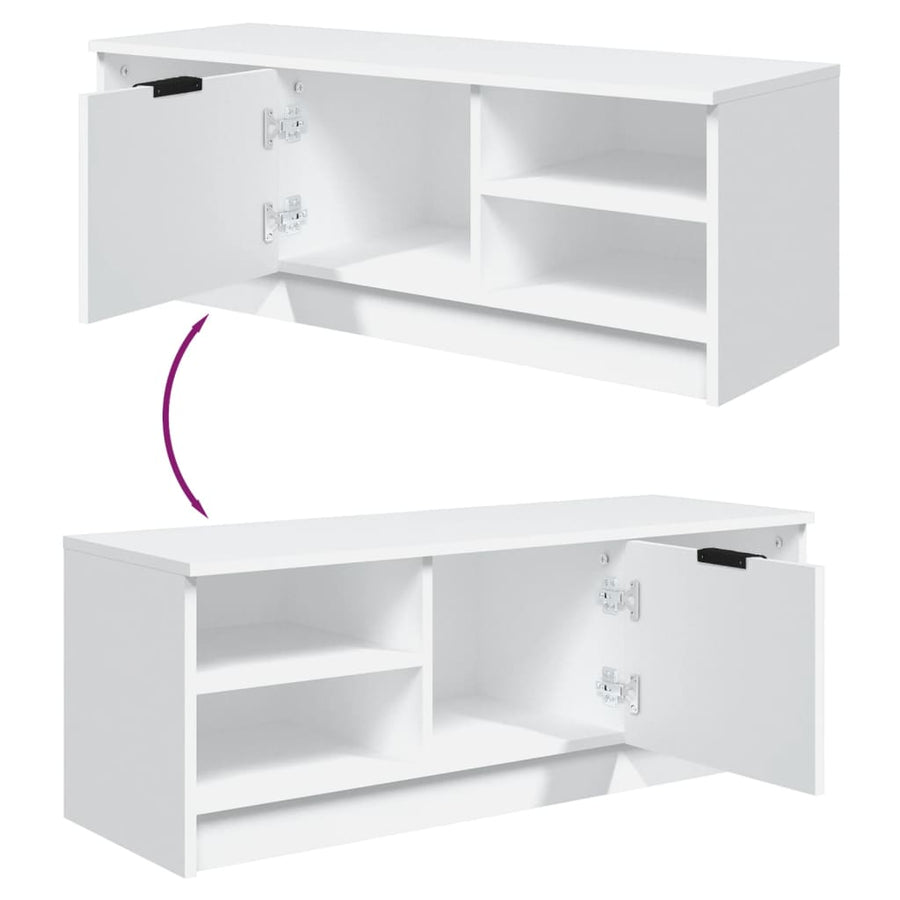 Tv-Meubel 02X35,5X36,5 Cm Bewerkt Hout Wit