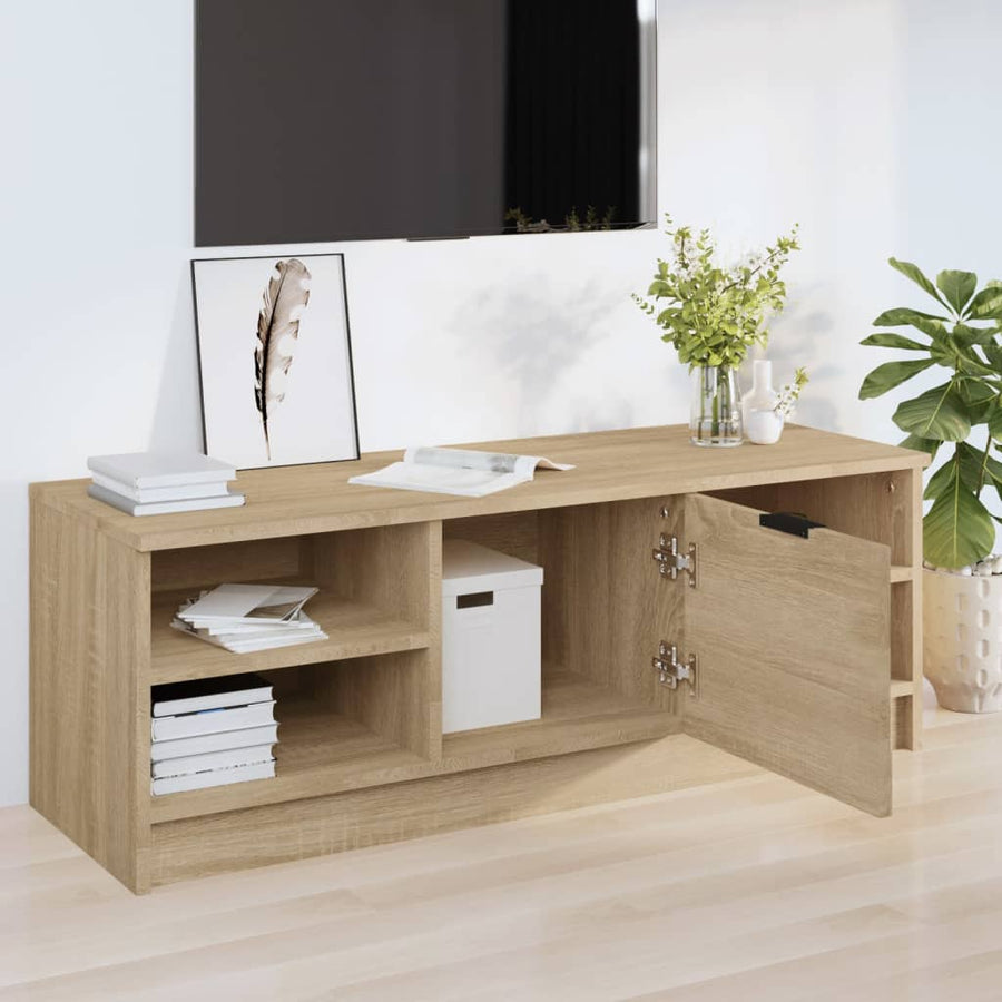 Tv-Meubel 102X35,5X36,5 Cm Bewerkt Hout Kleurig Sonoma eiken