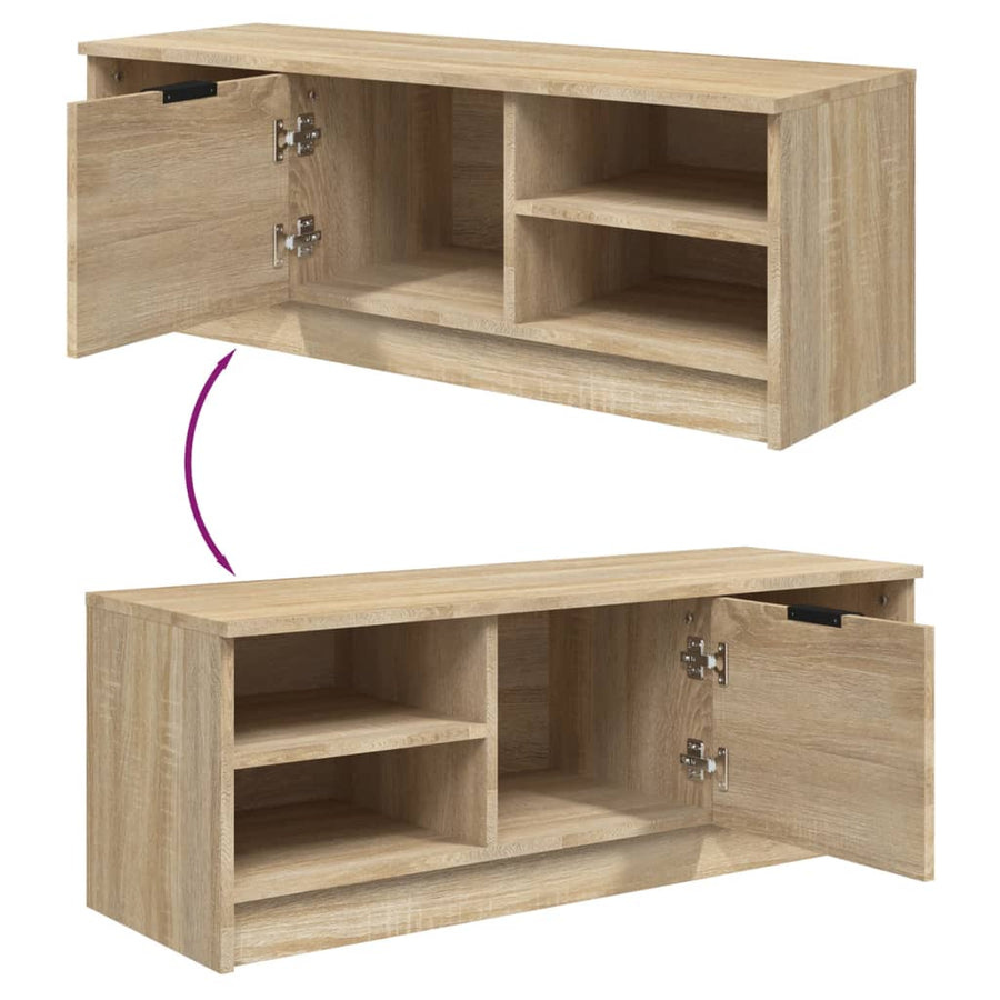 Tv-Meubel 102X35,5X36,5 Cm Bewerkt Hout Kleurig Sonoma eiken
