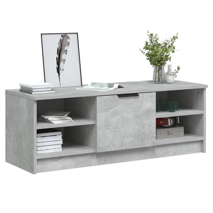 Tv-Meubel 102X35,5X36,5 Cm Bewerkt Hout Betongrijs