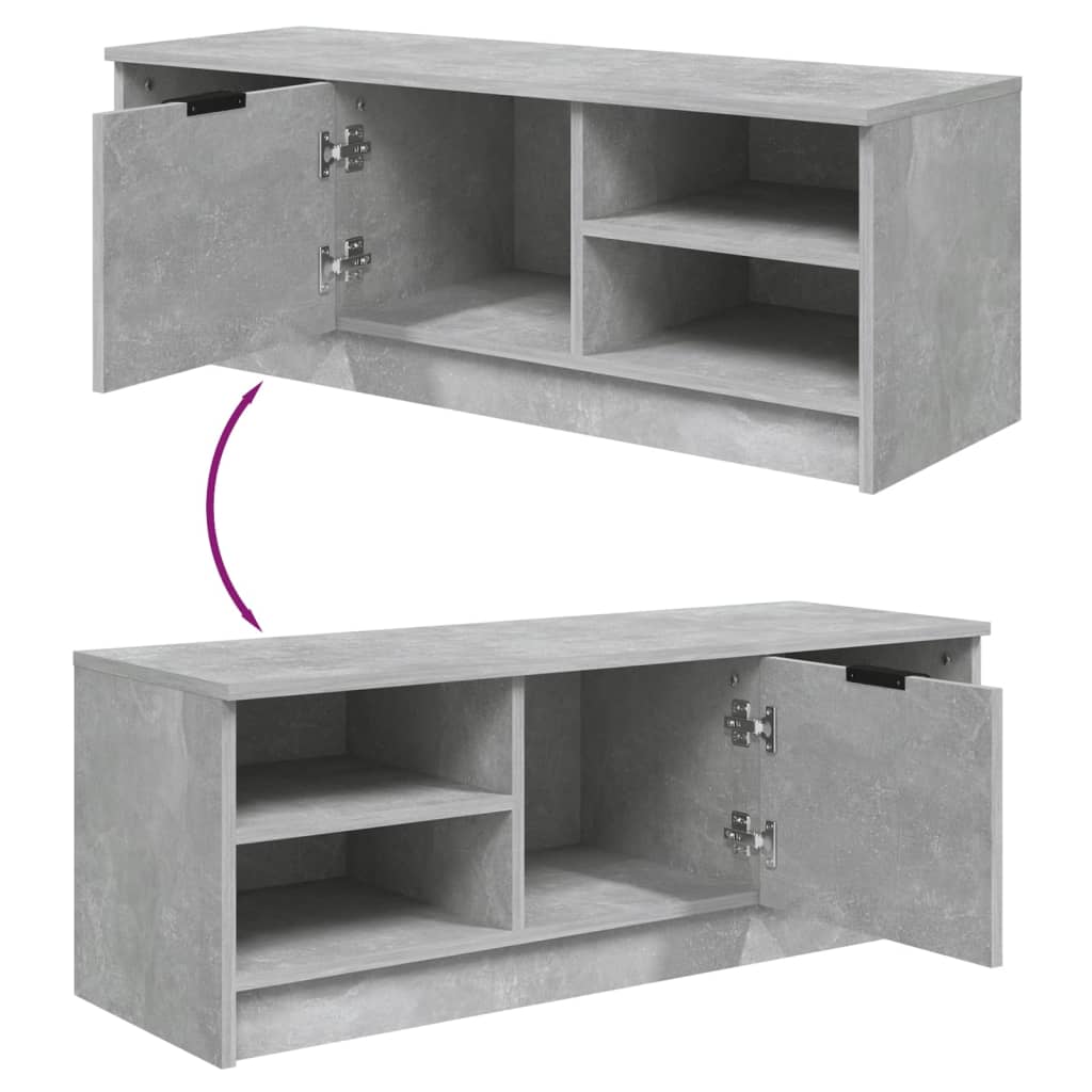 Tv-Meubel 102X35,5X36,5 Cm Bewerkt Hout Betongrijs