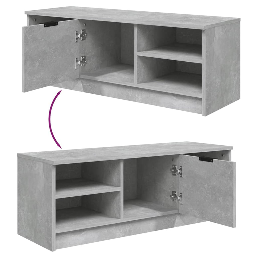 Tv-Meubel 102X35,5X36,5 Cm Bewerkt Hout Betongrijs