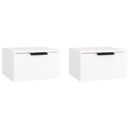 Nachtkastjes 2 st wandgemonteerd 34x30x20 cm wit Wit