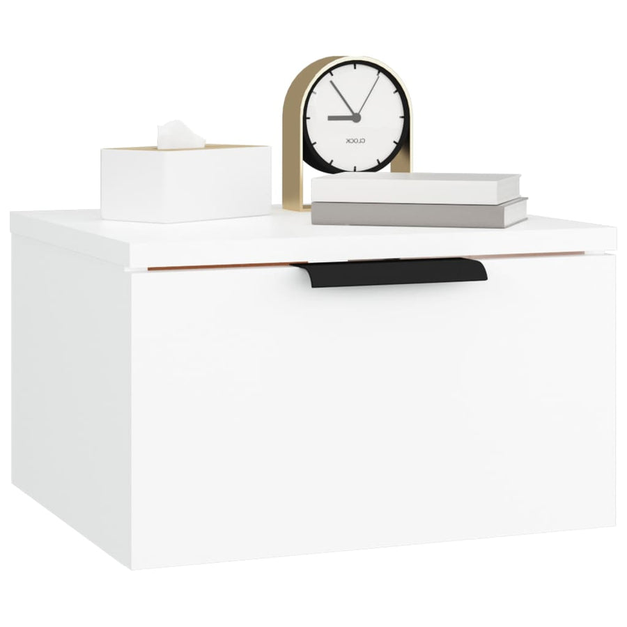 Nachtkastjes 2 st wandgemonteerd 34x30x20 cm wit Wit