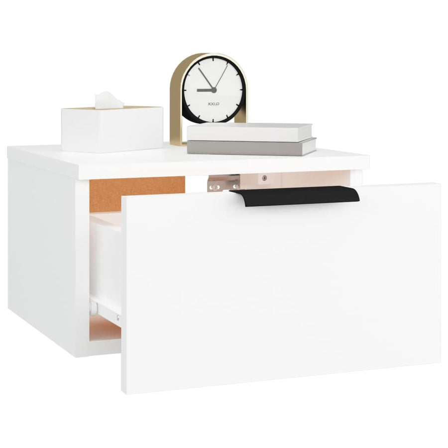 Nachtkastjes 2 st wandgemonteerd 34x30x20 cm wit Wit