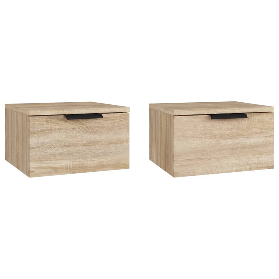 Nachtkastjes 2 st wandgemonteerd 34x30x20 cm sonoma eikenkleur Sonoma eiken