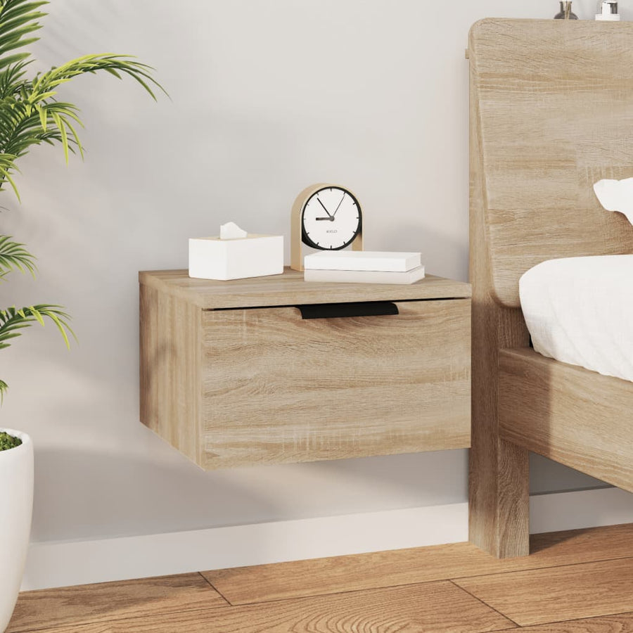 Nachtkastjes 2 st wandgemonteerd 34x30x20 cm sonoma eikenkleur Sonoma eiken