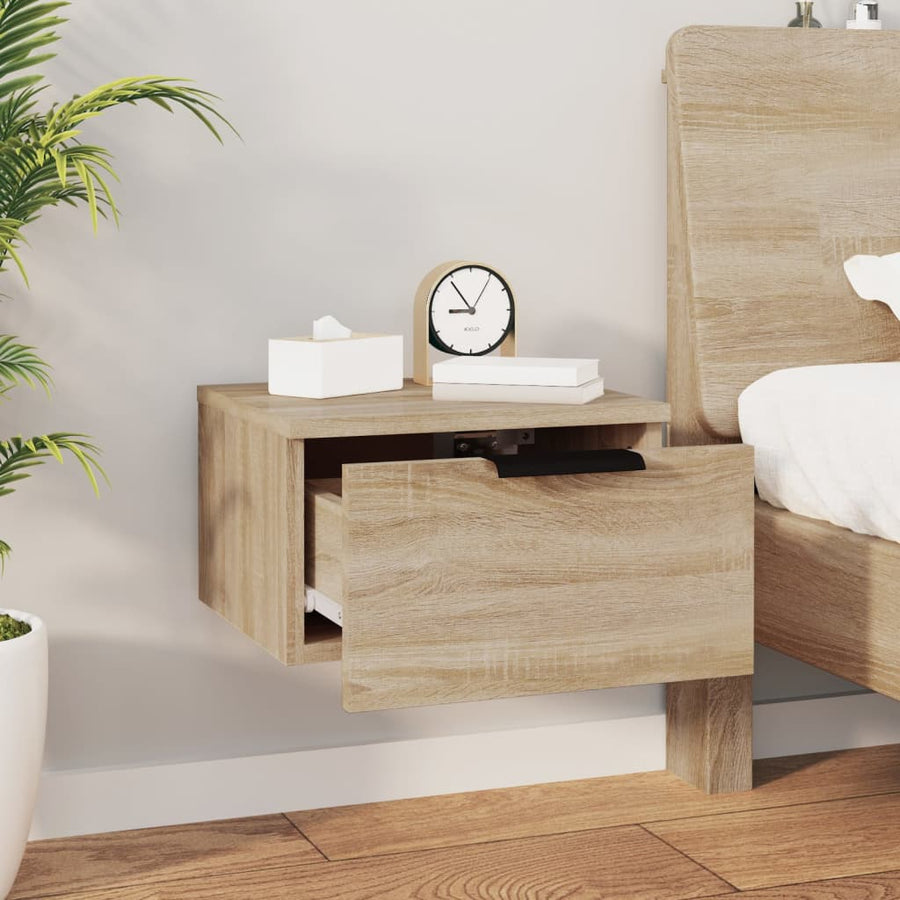 Nachtkastjes 2 st wandgemonteerd 34x30x20 cm sonoma eikenkleur Sonoma eiken