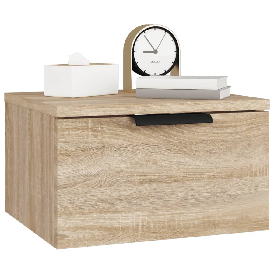 Nachtkastjes 2 st wandgemonteerd 34x30x20 cm sonoma eikenkleur Sonoma eiken