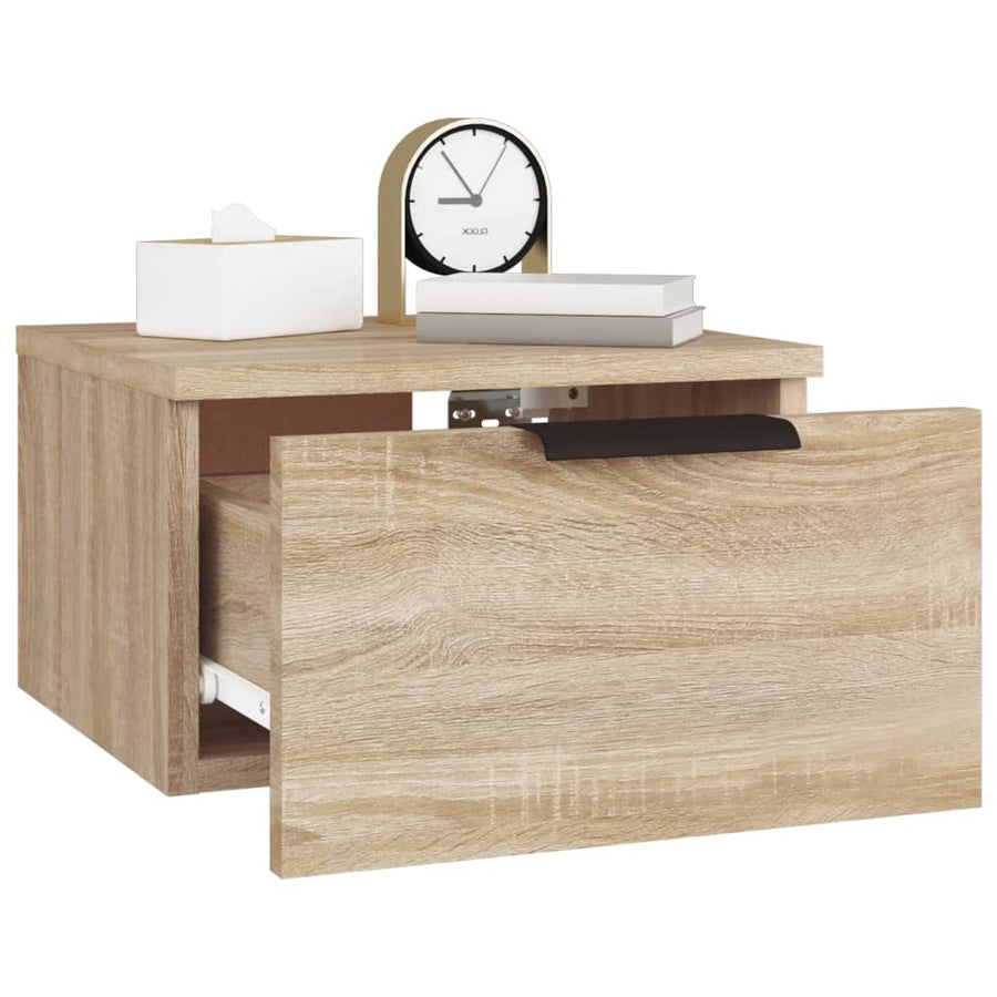Nachtkastjes 2 st wandgemonteerd 34x30x20 cm sonoma eikenkleur Sonoma eiken