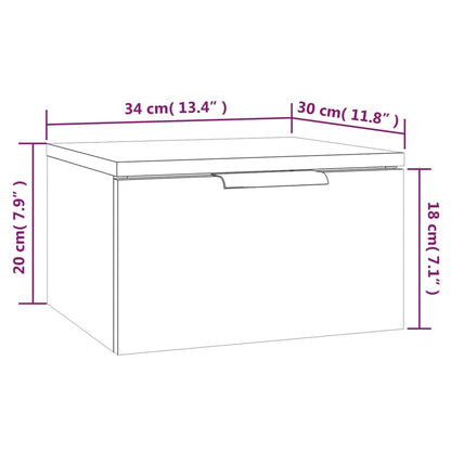 Nachtkastjes 2 st wandgemonteerd 34x30x20 cm betongrijs 2 Betongrijs
