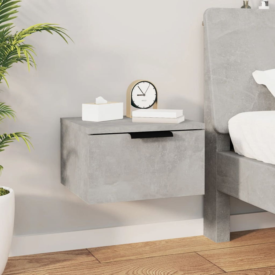 Nachtkastjes 2 st wandgemonteerd 34x30x20 cm betongrijs 2 Betongrijs