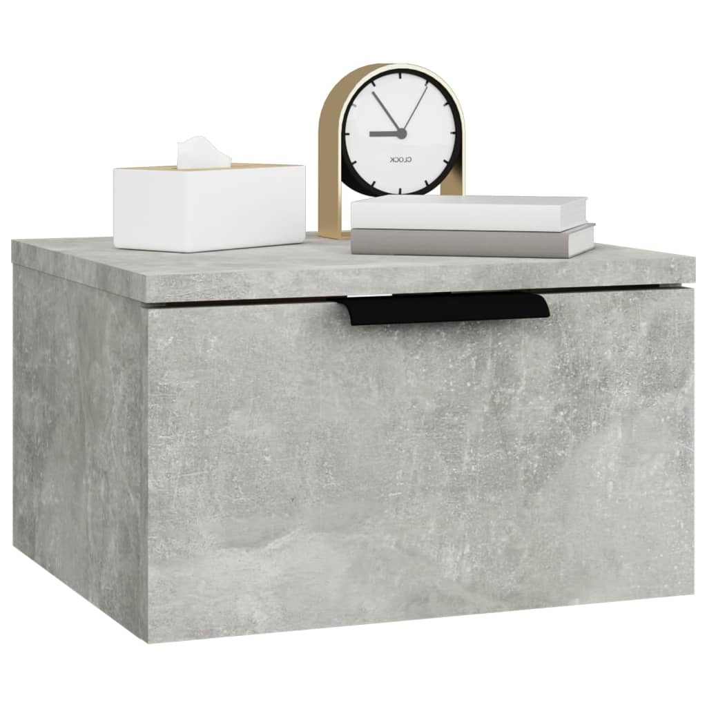 Nachtkastjes 2 st wandgemonteerd 34x30x20 cm betongrijs 2 Betongrijs