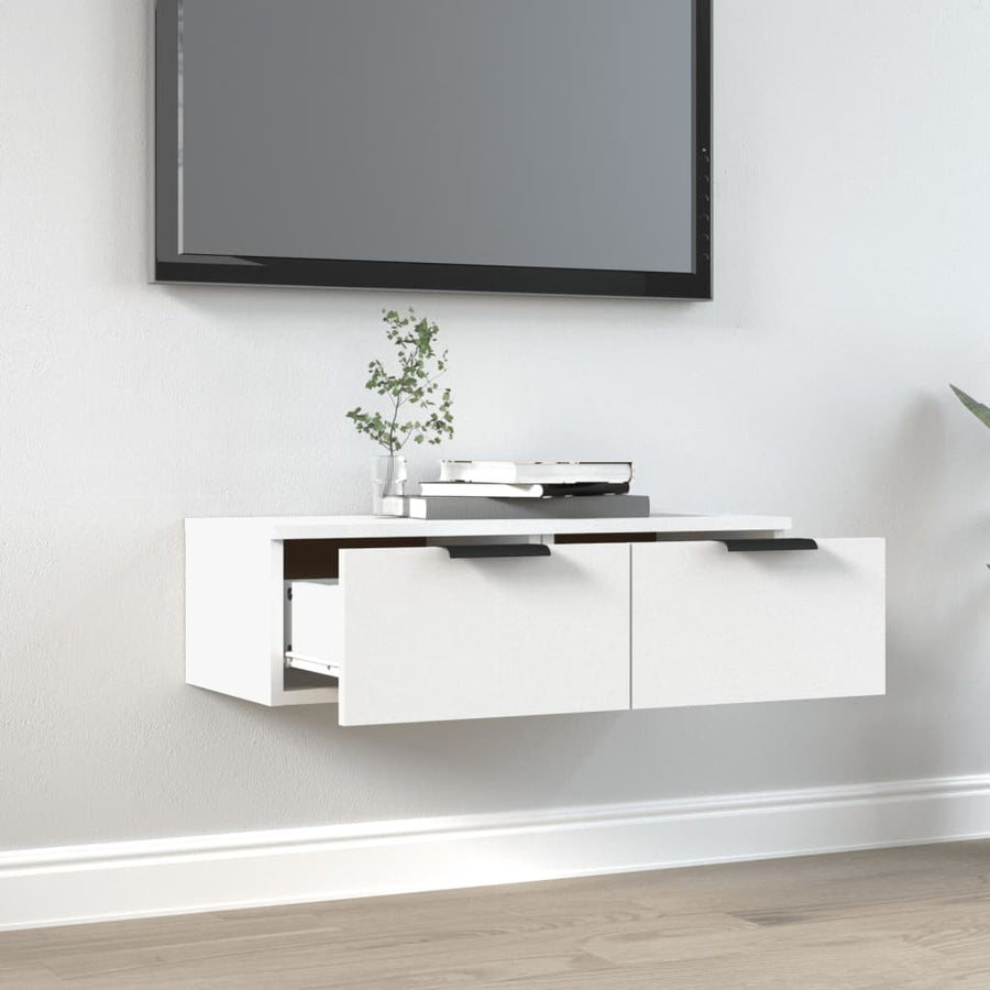 Wandkast 68X30X20 Cm Bewerkt Hout Wit