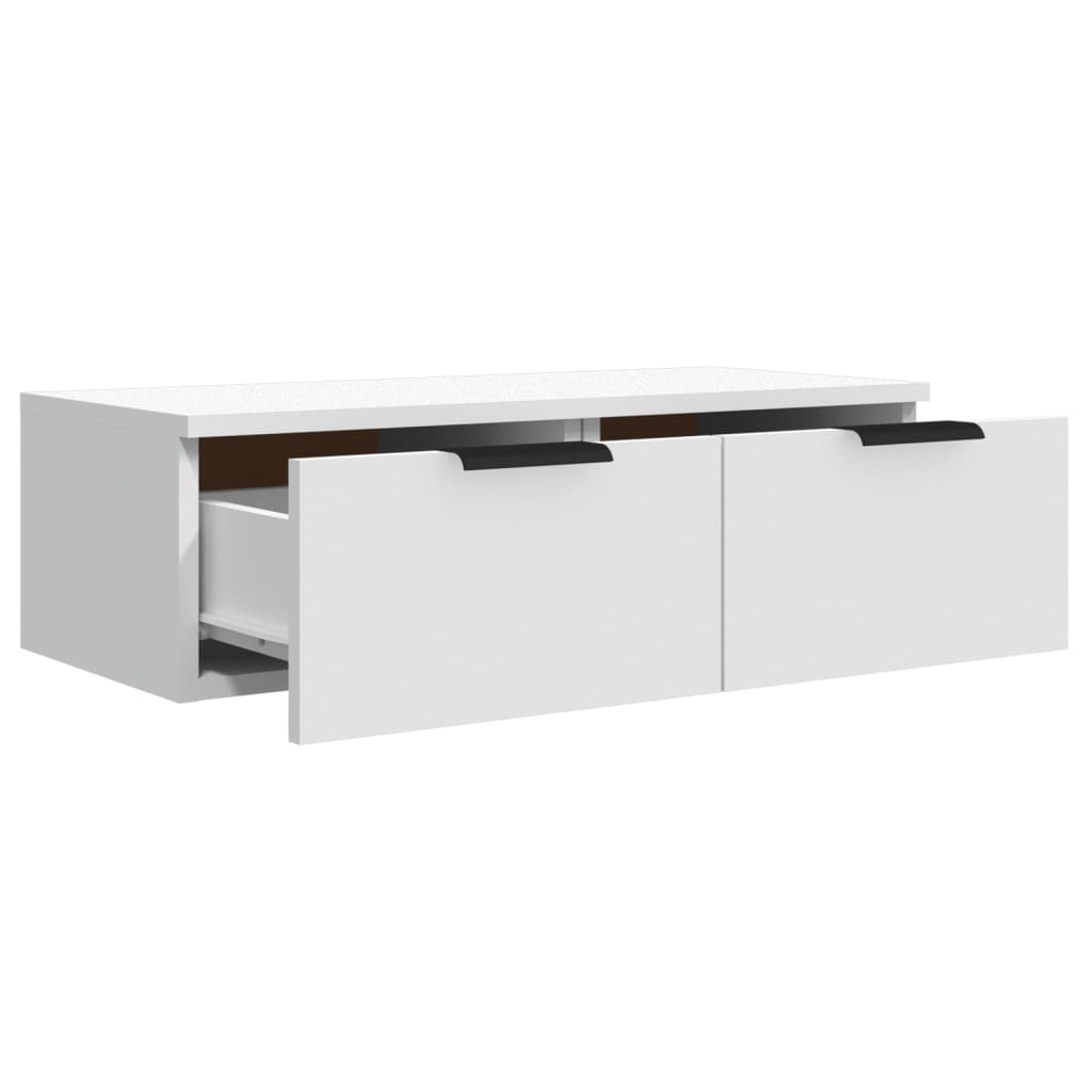 Wandkast 68X30X20 Cm Bewerkt Hout Wit