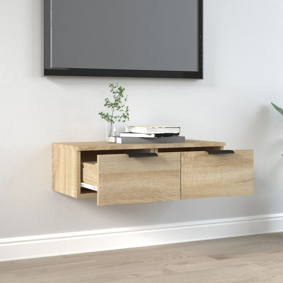 Wandkast 68X30X20 Cm Bewerkt Hout Sonoma Eikenkleurig