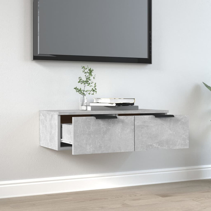 Wandkast 68X30X20 Cm Bewerkt Hout Betongrijs