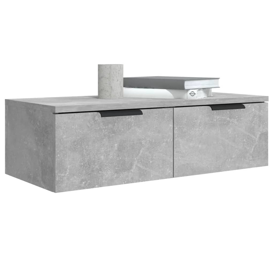 Wandkast 68X30X20 Cm Bewerkt Hout Betongrijs
