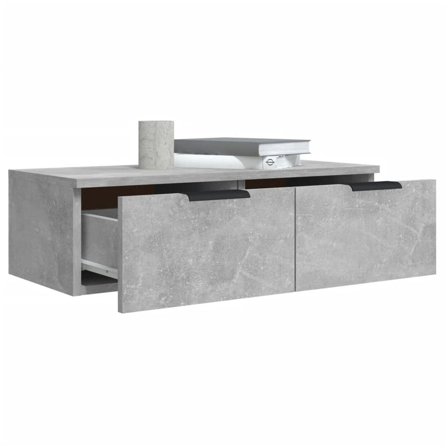 Wandkast 68X30X20 Cm Bewerkt Hout Betongrijs