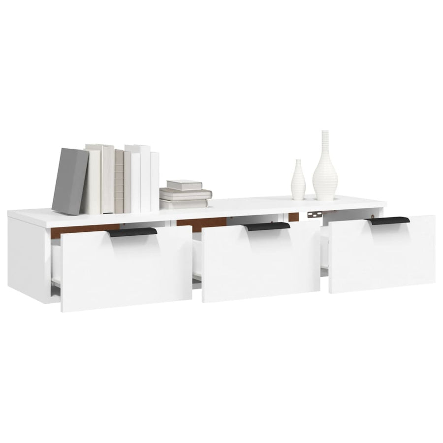 Wandkast 102X30X20 Cm Bewerkt Hout Wit
