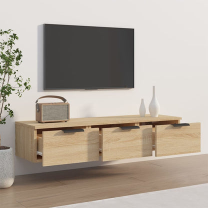 Wandkast 102X30X20 Cm Bewerkt Hout Sonoma Eikenkleurig