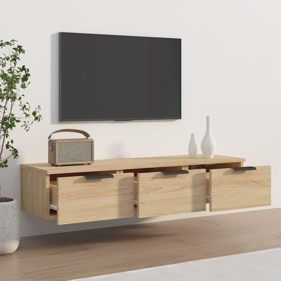 Wandkast 102X30X20 Cm Bewerkt Hout Sonoma Eikenkleurig