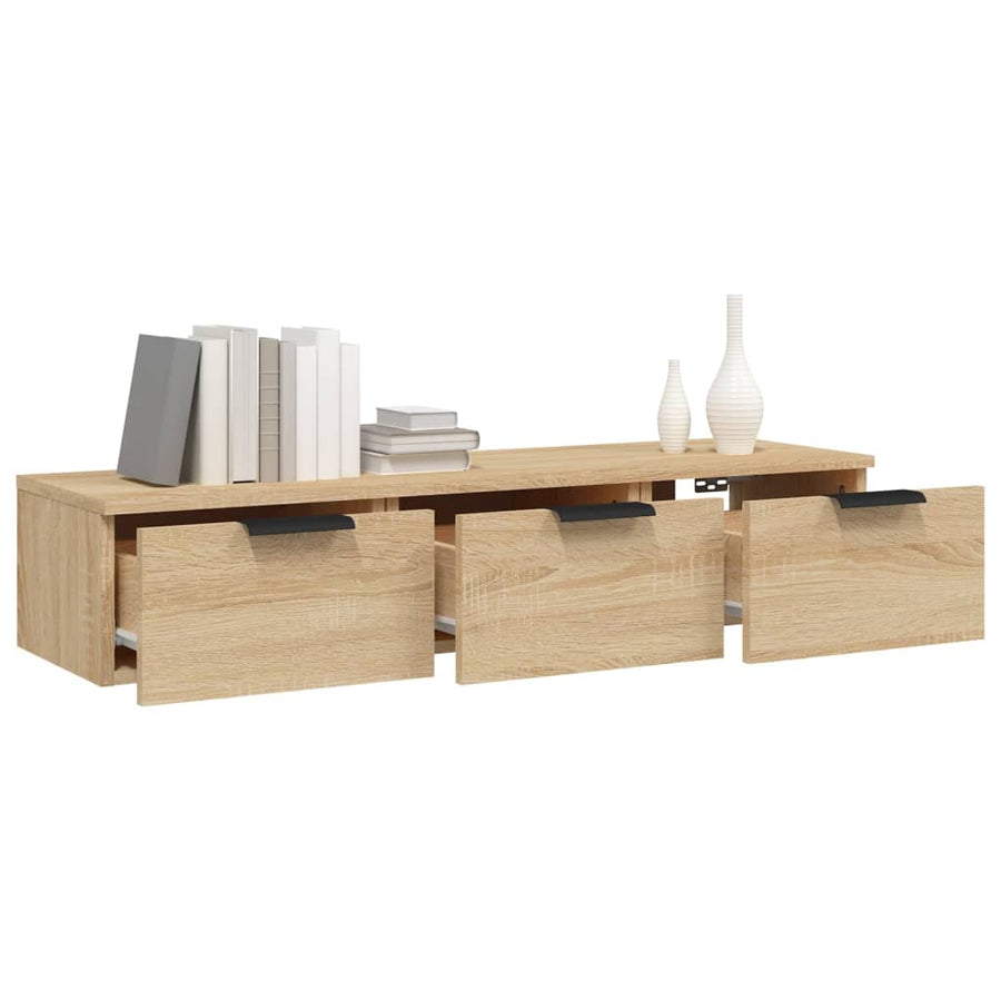 Wandkast 102X30X20 Cm Bewerkt Hout Sonoma Eikenkleurig