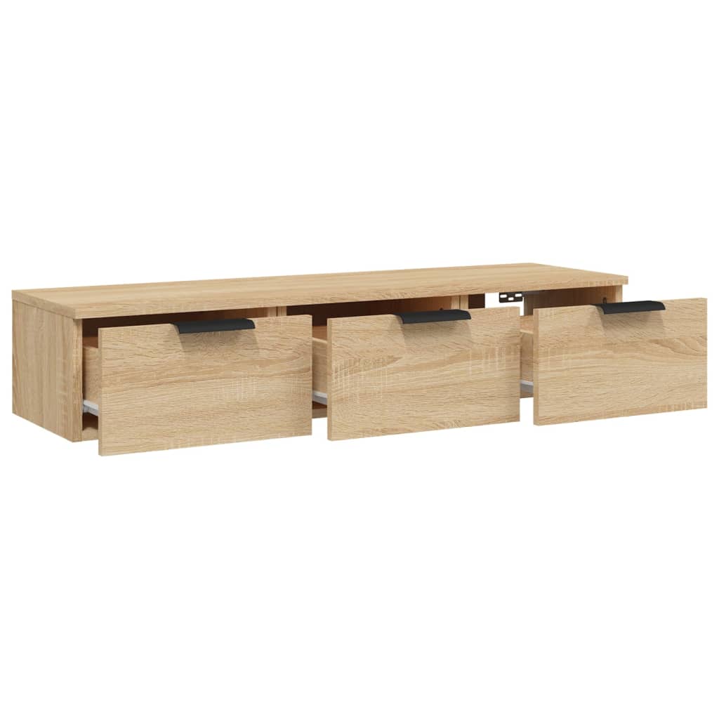 Wandkast 102X30X20 Cm Bewerkt Hout Sonoma Eikenkleurig