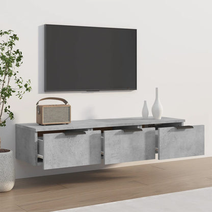 Wandkast 102X30X20 Cm Bewerkt Hout Betongrijs