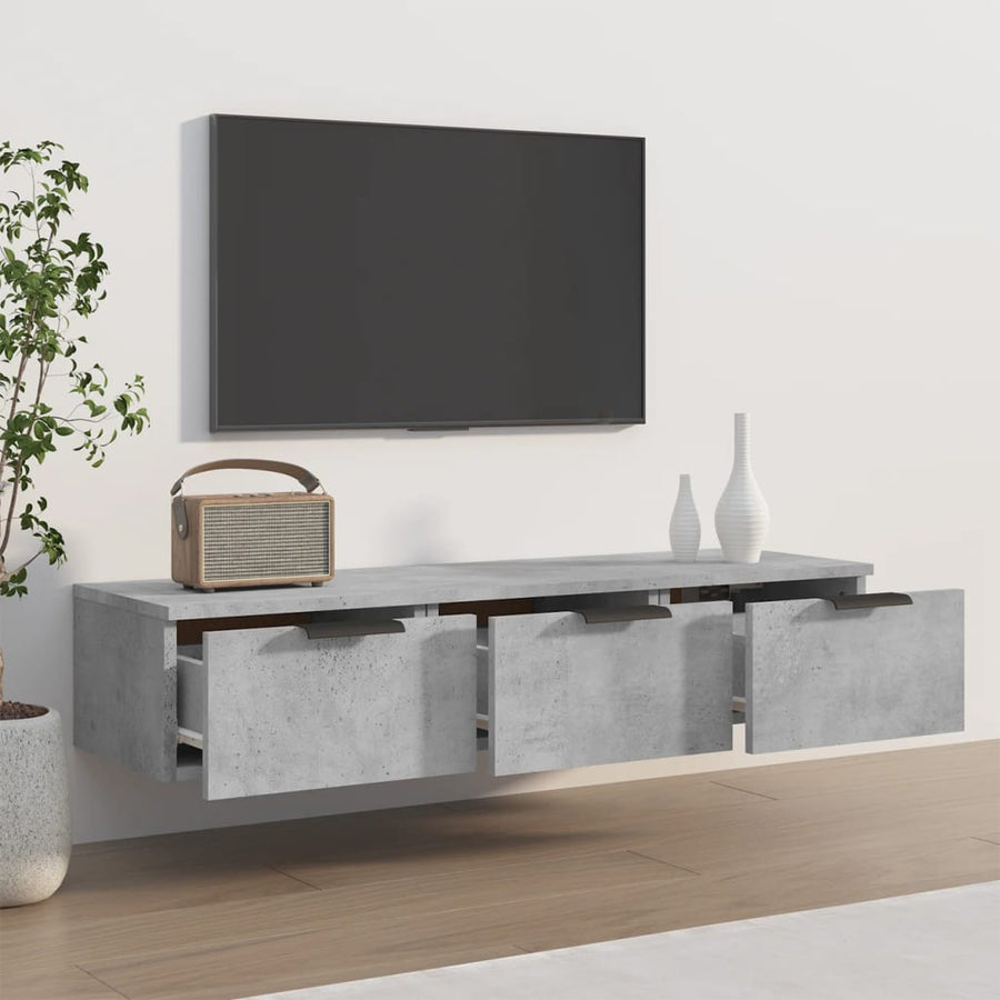 Wandkast 102X30X20 Cm Bewerkt Hout Betongrijs