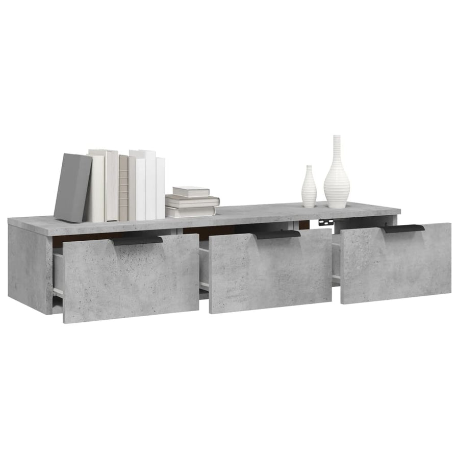 Wandkast 102X30X20 Cm Bewerkt Hout Betongrijs
