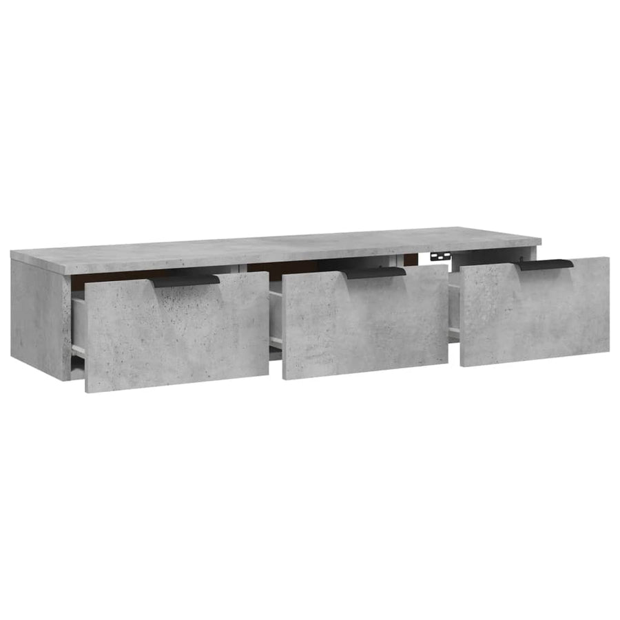 Wandkast 102X30X20 Cm Bewerkt Hout Betongrijs