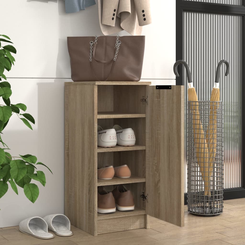 Schoenenkast 30X35X70 Cm Bewerkt Hout Kleurig Sonoma eiken