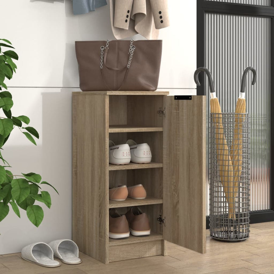 Schoenenkast 30X35X70 Cm Bewerkt Hout Kleurig Sonoma eiken