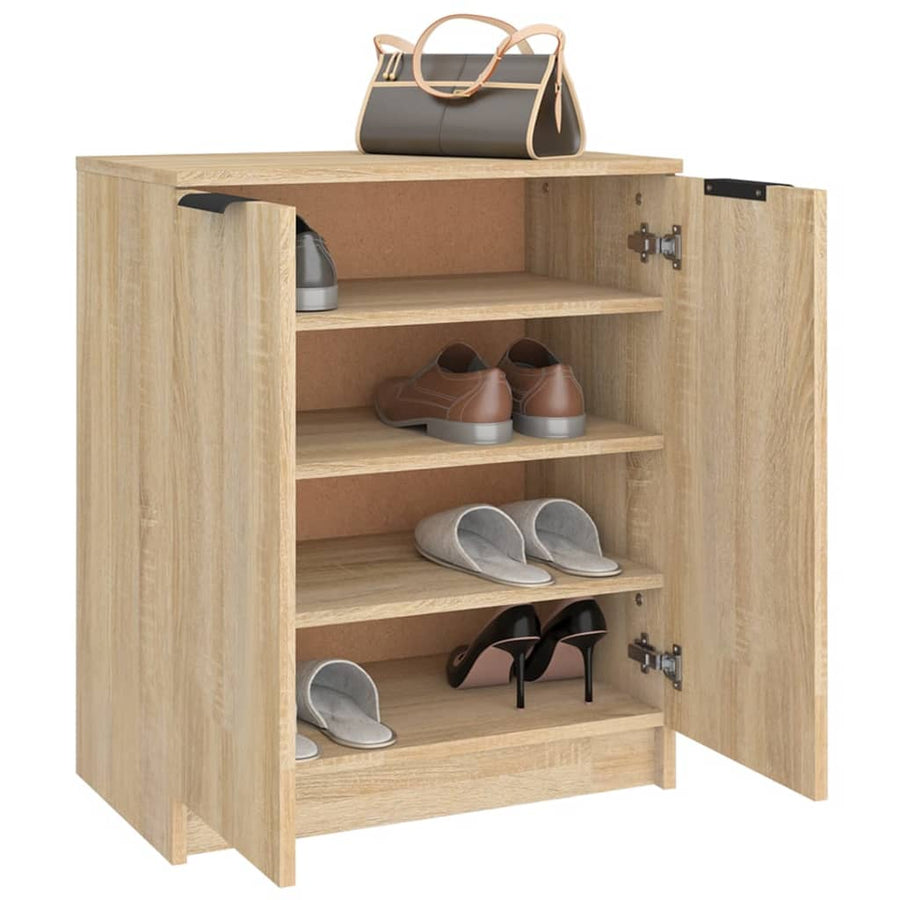 Schoenenkast 59X35X70 Cm Bewerkt Hout Kleurig Sonoma eiken
