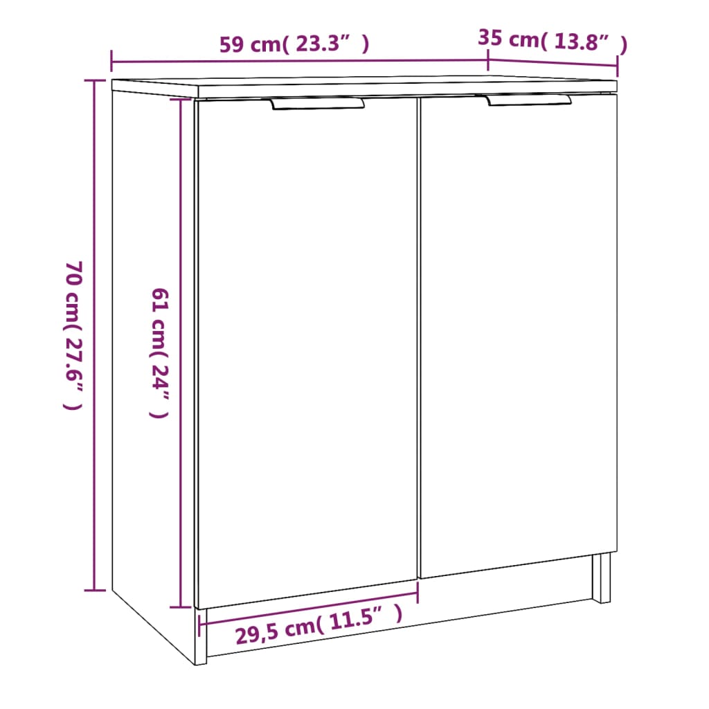 Schoenenkast 59X35X70 Cm Bewerkt Hout Kleurig Sonoma eiken